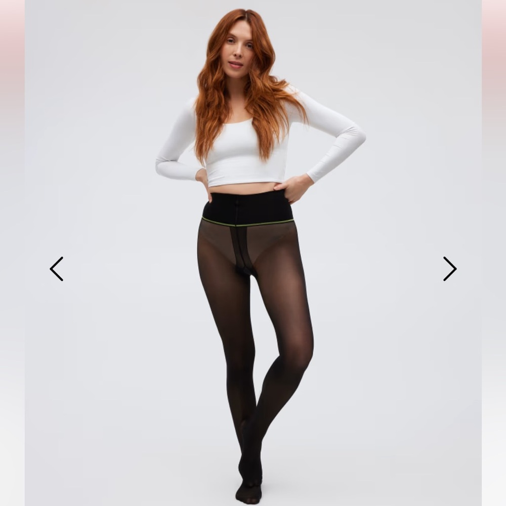 Sheertex Classic Semi-Sheer Rip-Resist Tights Black L Opaque Sheen Knit Classic